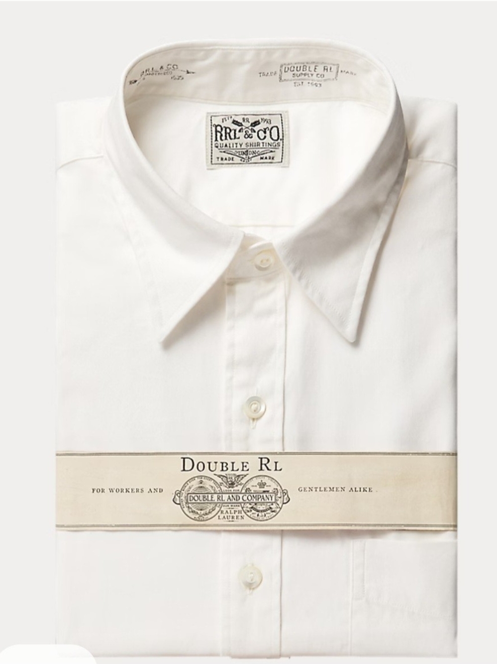 Ralph Lauren Double RL White Men's Dress Shirt